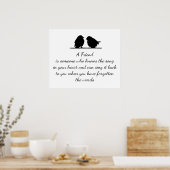 フレンド引用文の歌あなたのハート&鳥 ポスター (キッチン)