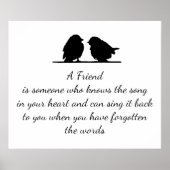 フレンド引用文の歌あなたのハート&鳥 ポスター (正面)