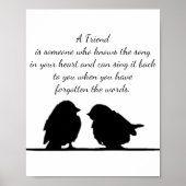 フレンド引用文の歌あなたのハート&鳥 ポスター (正面)