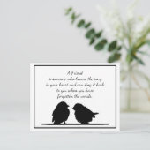 フレンド引用文の歌あなたのハート&鳥 ポストカード (スタンド正面)