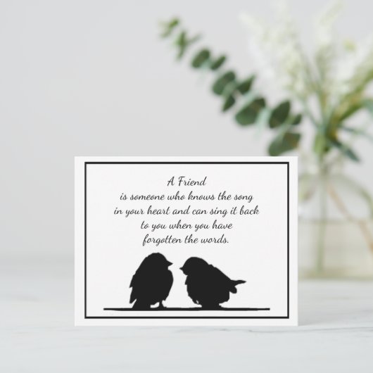 フレンド引用文の歌あなたのハート&鳥 ポストカード (スタンド正面)