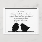 フレンド引用文の歌あなたのハート&鳥 ポストカード (正面)