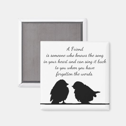 フレンド引用文の歌あなたのハート&鳥 マグネット (正面/裏面)