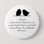 フレンド引用文の歌あなたのハート&鳥 缶バッジ (正面)