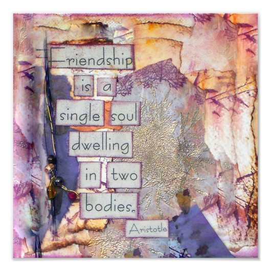 フレンド引用文フレンドシップは独身の魂 フォトプリント            (正面)