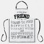 フレンド感謝ありがとうギフトスクリプト白 エプロン (正面)