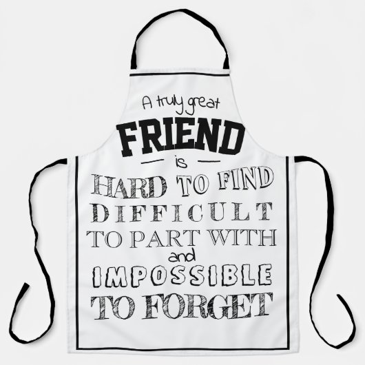 フレンド感謝ありがとうギフトスクリプト白 エプロン (正面)