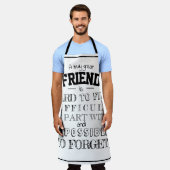 フレンド感謝ありがとうギフトスクリプト白 エプロン (着用した状態)