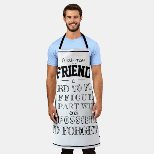 フレンド感謝ありがとうギフトスクリプト白 エプロン (着用した状態)