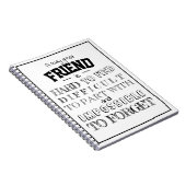 フレンド感謝ありがとうギフトスクリプト白 ノートブック (右側)