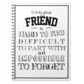 フレンド感謝ありがとうギフトスクリプト白 ノートブック (正面)