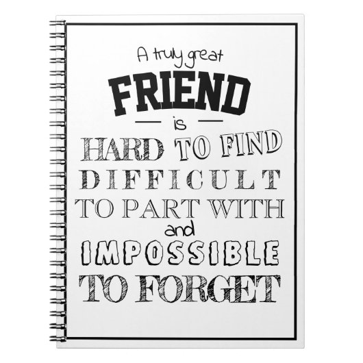 フレンド感謝ありがとうギフトスクリプト白 ノートブック (正面)