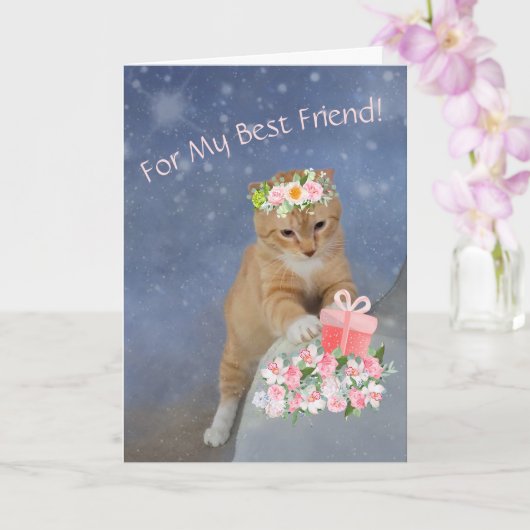 フレンド最高のキットン誕生日 カード (蘭)