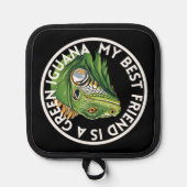 フレンド最高のグリーンイグアナ 鍋敷き (正面)