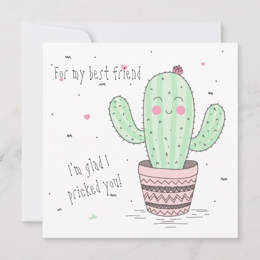 フレンド最高のサボテンフラットカード カード (正面)