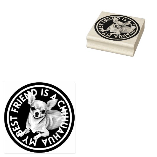 フレンド最高のチワワ ラバースタンプ (押印)