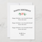 フレンド最高のハッピーバースデーカーおもしろいドユーカリ 招待状 (裏面)