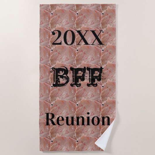 フレンド最高のビーチトリッププールパーティーパステルピンク ビーチタオル (正面)