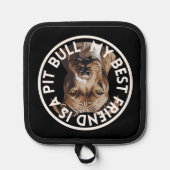 フレンド最高のピットブルテリア 鍋敷き (正面)