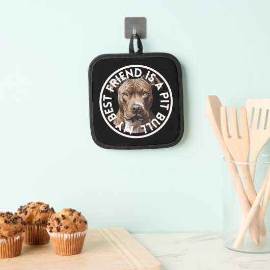 フレンド最高のピットブルテリア 鍋敷き (インサイチュ (吊り下げ))