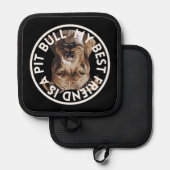 フレンド最高のピットブルテリア 鍋敷き (正面/裏面)