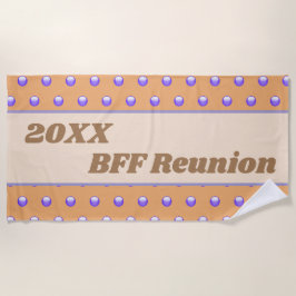 フレンド最高の懇親会ブルーピーチ水玉模様BFF ビーチタオル