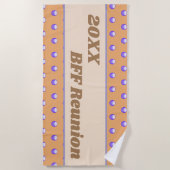 フレンド最高の懇親会ブルーピーチ水玉模様BFF ビーチタオル (正面)