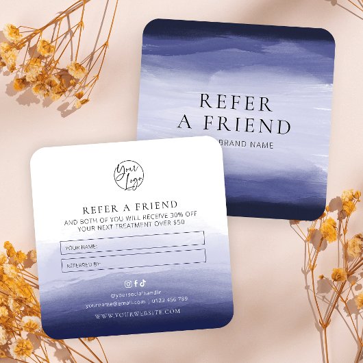 フレンド海軍の水色の美しいスパのロゴを参照 紹介カード