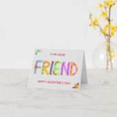 フレンド親愛ハッピーバレンタインデーカードへ カード (黄色い花)