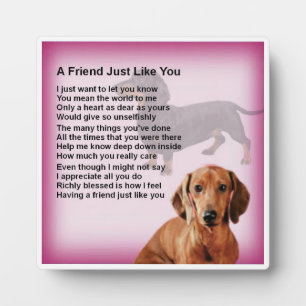 フレンド詩のプラーク – Daschund Dog Design フォトプラーク