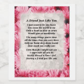 フレンド詩ワインボトルラベル – ピンクフローラ ワインラベル (シングルラベル)