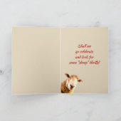 フレンド誕生日おもしろい羊の動物のユーモア シーズンカード (内部)