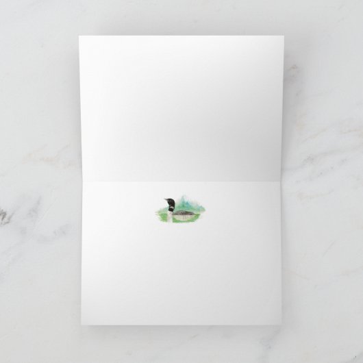 フレンド誕生日ウォーターカラールーンバード自然アート カード (内部)