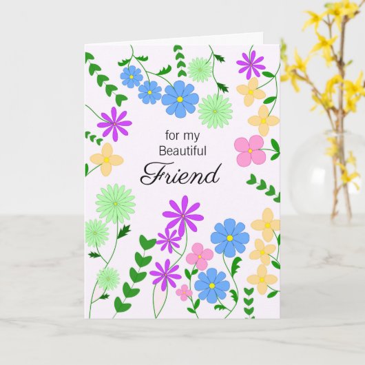 フレンド誕生日カード カード (黄色い花)