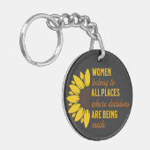 フレンド誕生日ギフトフェミニストサンフラワーキープサケ キーホルダー (正面左)