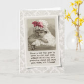 フレンド誕生日-ヴィンテージガールインボネ カード (黄色い花)