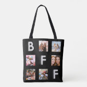 フレンド黒銀写真コラージュBFF トートバッグ (裏面)