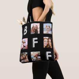 フレンド黒銀写真コラージュBFF トートバッグ
