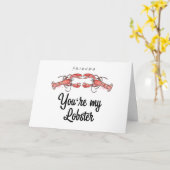 フレンド™ |あなたは私のロブスター水彩引用文 カード (黄色い花)