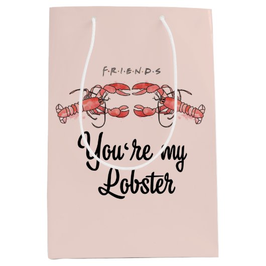 フレンド™ |あなたは私のロブスター水彩引用文 ミディアムペーパーバッグ (正面)