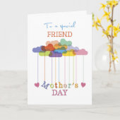 フレンド、かわいい母の日レインボークラウドハート カード (黄色い花)