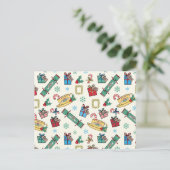 フレンド™ |クリスマスアイコンパターン インビテーションポストカード (スタンド正面)