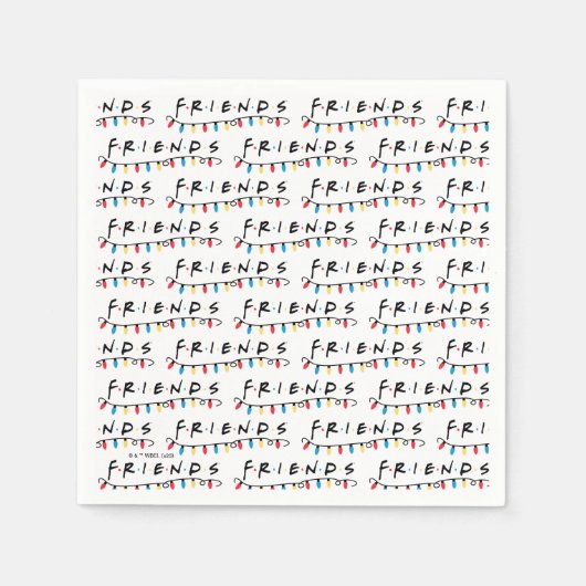 フレンド™ |クリスマスライトロゴ スタンダードカクテルナプキン (正面)