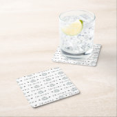 フレンド™ |コーヒーマグの水彩パターン スクエアペーパーコースター (インサイチュ)