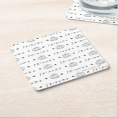 フレンド™ |コーヒーマグの水彩パターン スクエアペーパーコースター (アングル)