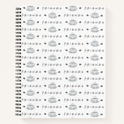 フレンド™ |コーヒーマグの水彩パターン ノートブック (正面)