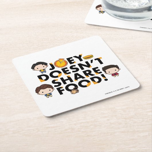 フレンド™ |ジョーイ共有チビ(小さくかわいく書いた感じ) スクエアペーパーコースター (アングル)
