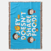 フレンド™ |ジョーイ共有チビ(小さくかわいく書いた感じ) スローブランケット (正面縦)