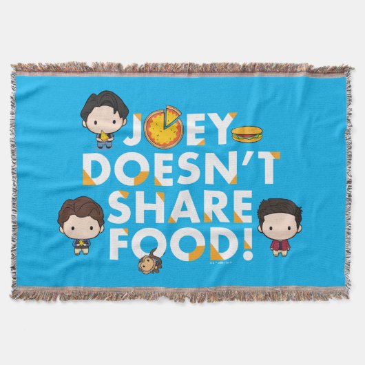 フレンド™ |ジョーイ共有チビ(小さくかわいく書いた感じ) スローブランケット (正面)