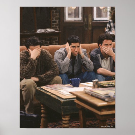 フレンド™ ソファに座ったジョーイ、ロス、チャンドラー ポスター (正面)